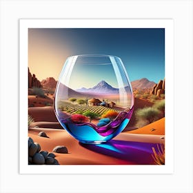 Wine Glass In The Desert 2 Art Print