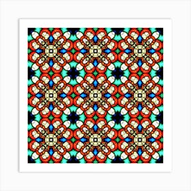 Stained Glass Pattern Texture Face Art Print