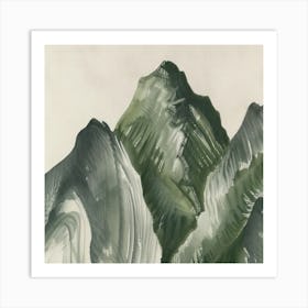 Japanese Watercolour Of Mount Kurai 4 Art Print