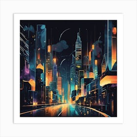 Futuristic City 152 Art Print