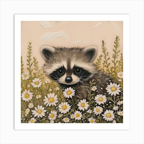 Baby Raccoon Fairycore Painting 3 Art Print