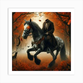 Skeleton On A Horse Art Print