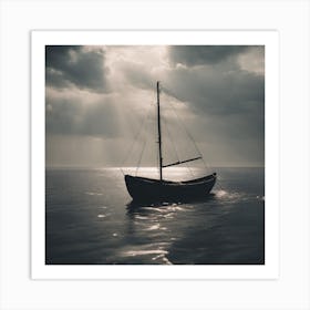 Sailboat In The Ocean Art Print