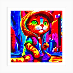 Hip Cat Art Print