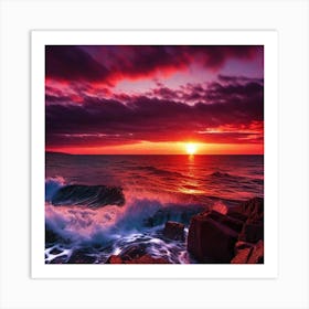 Sunset Over The Ocean 128 Art Print