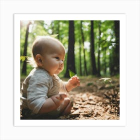 Baby In The Forest Art Print