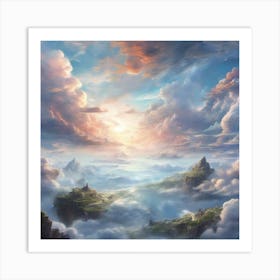 Anime Art illustration, Fantasy Landscape Art Print