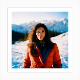 Woman In A Puffy Jacket Art Print