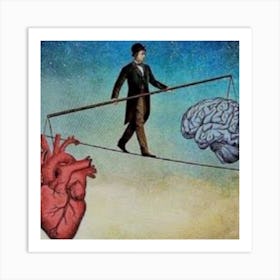 Man On A Balance Beam Art Print