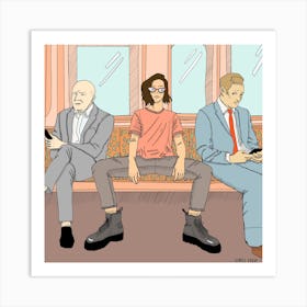 Role Reversal On The Daily Commute Square Art Print