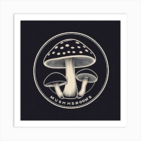 Mushroom Rooms Logo Art Print