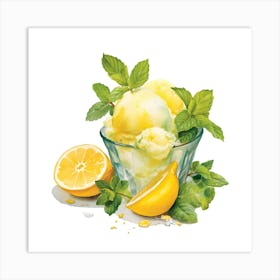 Lemon Ice Cream Art Print