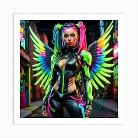 Neon Angel Art Print