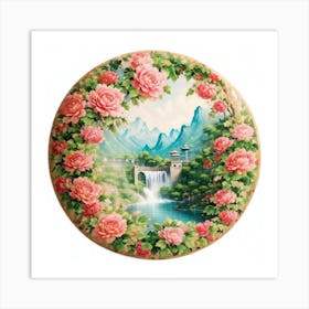 Chinese Roses Art Print