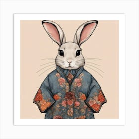 Rabbit In Kimono Art Print