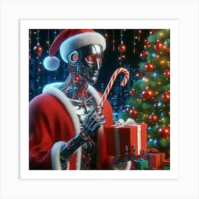 Robot Santa 1 Art Print