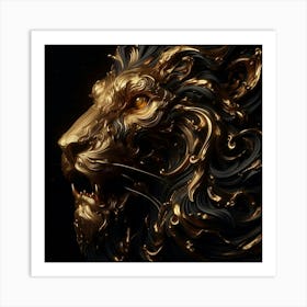 Golden Lion 8 Art Print