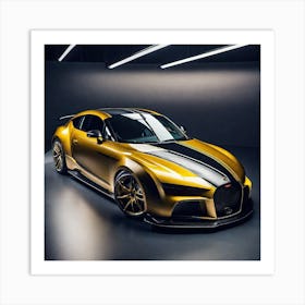 Gold Bugatti Gt1 Art Print