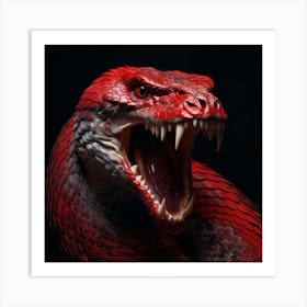 Snake red Art Print