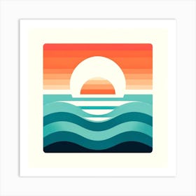 Sunset Over The Ocean Art Print