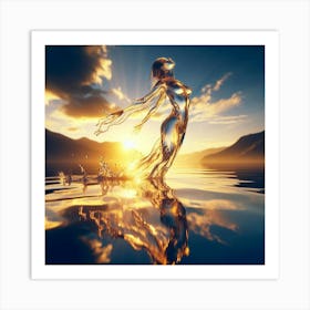 Woman In Water Art Print