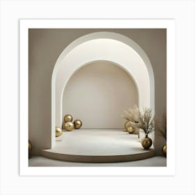 Gold Balls In A Room Art Print