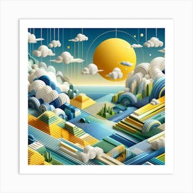 Geometric Art Landscape Art Print