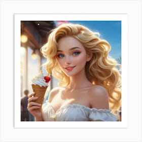 Ice Cream Girl 15 Art Print