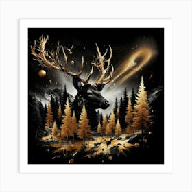 Deer In The Forest 9 Art Print