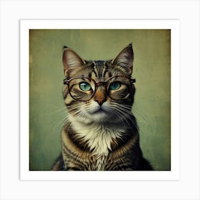 Default Cats With Glasses Art Print 3 Art Print