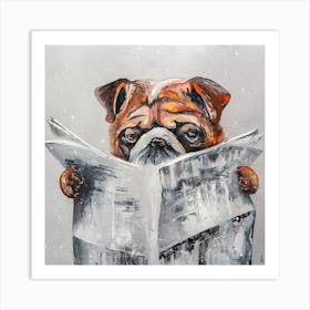 Bulldog's news humor animals art Art Print