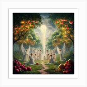 Angels In The Garden Art Print