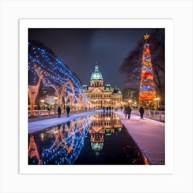 Christmas Lights In Vancouver Art Print