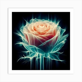 Fractal Rose Art Print