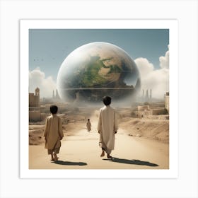 Two Boys In The Desert Art Print