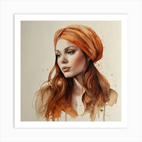 Default A Watercolor Painting Of A Woman Wearing A Turban By D 2 Art Print