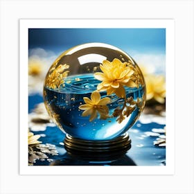 Crystal Ball With Yellow Flowers 3 Art Print