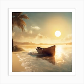 Boat On The Beach Art Print