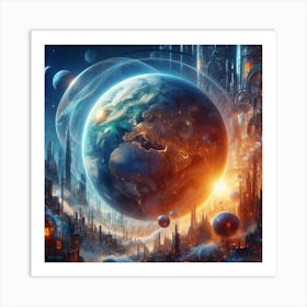 Earth In Space 5 Art Print