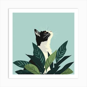 Cat In The Leaves 2 Art Print