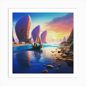 Sunset Sail Art Print