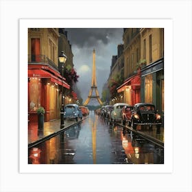 Rainy Night In Paris Art Print 2 Art Print