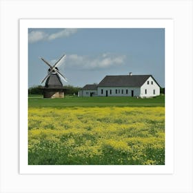 Windmill In The Field 7 Art Print