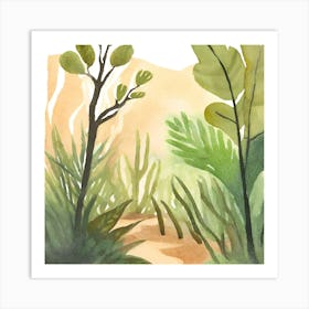 Watercolor Of A Jungle Art Print