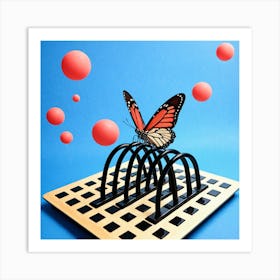 Butterfly On A Chess Board 19 Art Print