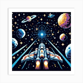 8-bit deep space exploration 1 Art Print