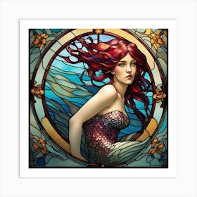 Ruby Mermaid Art Print