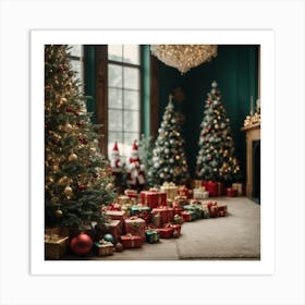 Christmas Tree In The Living Room Art Print