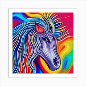 Rainbow Horse 1 Art Print