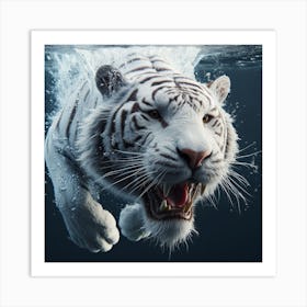 White Tiger Underwater 4 Art Print